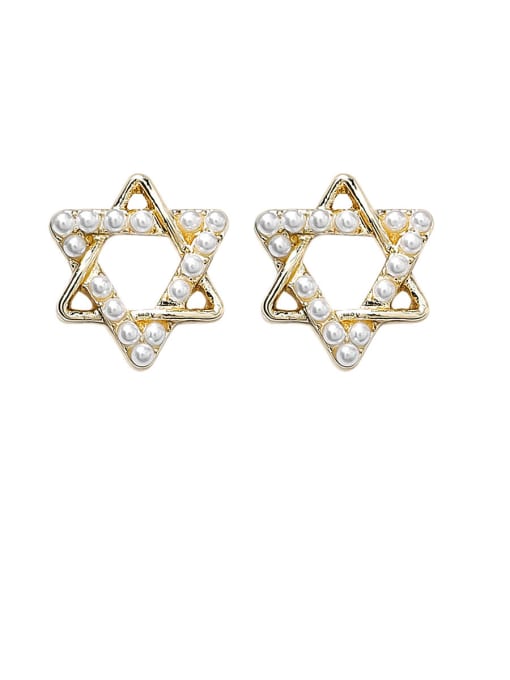 Main plan section Alloy With Gold Plated Simplistic Star Stud Earrings