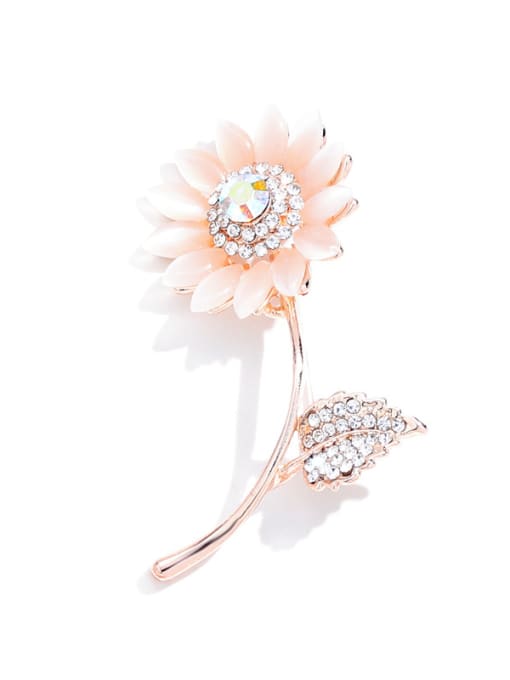 C082 Alloy With Rose Gold Plated Trendy Flower/animal Brooches