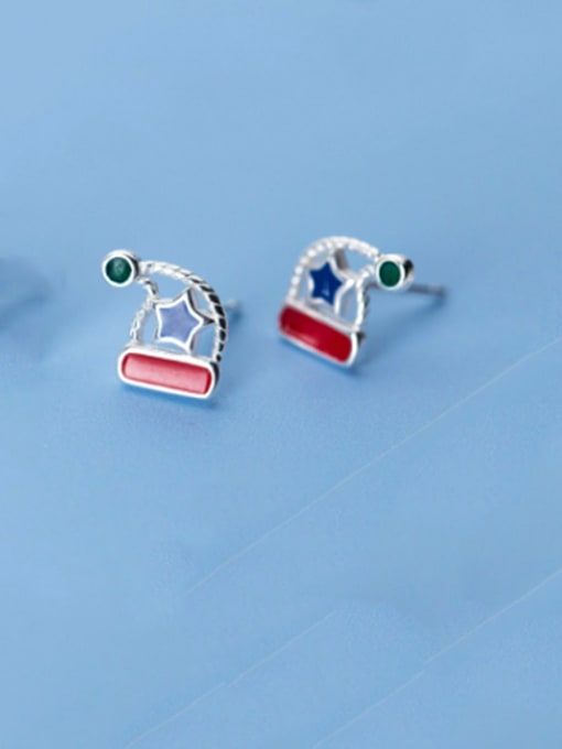 Rosh 925 Sterling Silver With Platinum Plated Cute  Christmas Series Stud Earrings 1