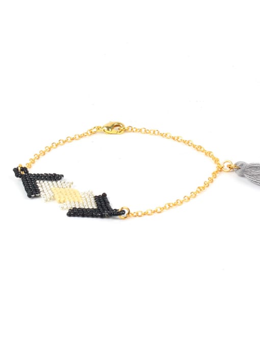 HB544--E Retro Style Colorful Glass Beads Handmade Bracelet