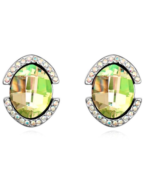 QIANZI Simple austrian Crystals-covered Alloy Stud Earrings 2