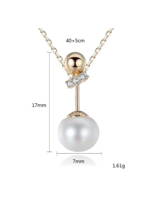 CCUI Pure Silver Natural Freshwater Pearl plated 18K-gold Necklace 3