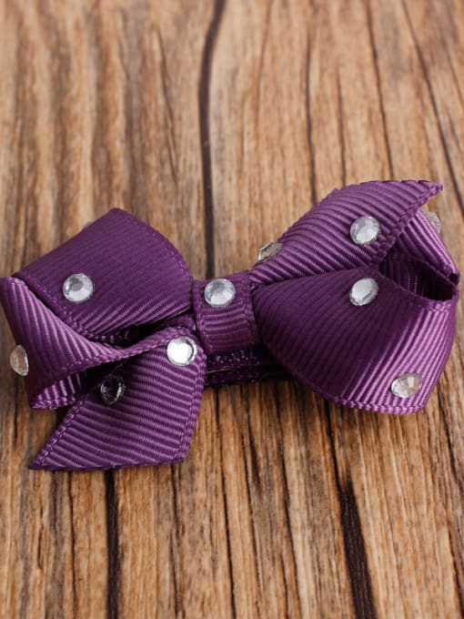 01 pueple Bow Lovely Purple Hair clip
