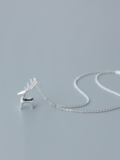 Rosh Miniature silver sweet elk Mini animal Necklace 0