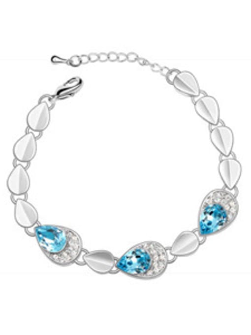 blue Fashion austrian Crystals Water Drop Alloy Bracelet