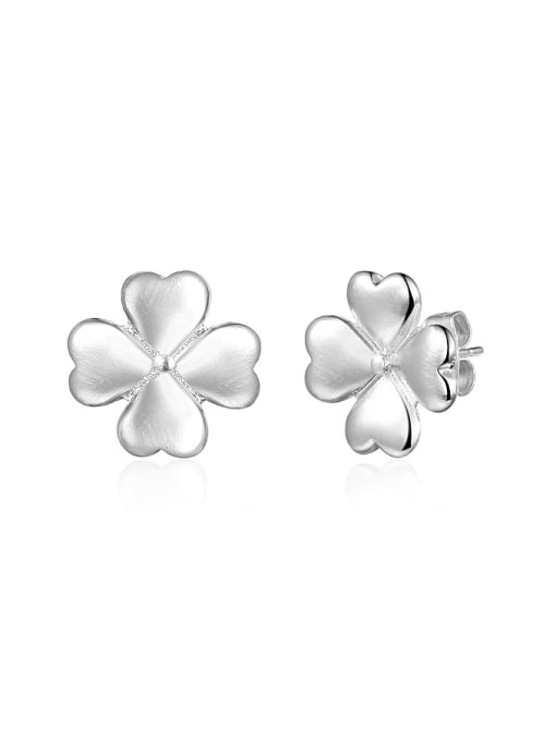 Ronaldo Fresh Silver Plated leaf Shaped Earrings 0