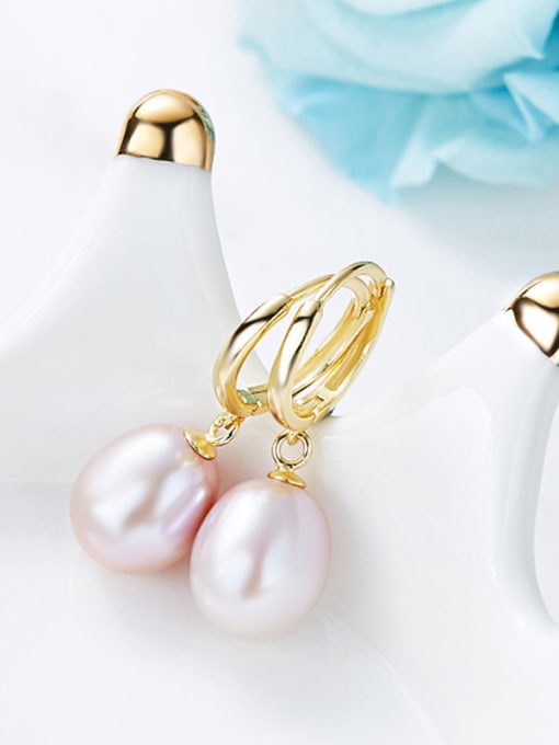 CEIDAI Fashion Water Drop Freshwater Pearl 925 Silver Earrings 2