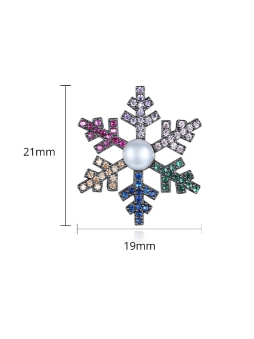 BLING SU Copper With Gun Plated Delicate Snowflake Stud Earrings 2