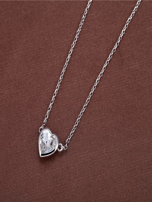 White 2018 2018 2018 Heart-shaped austrian Crystal Necklace