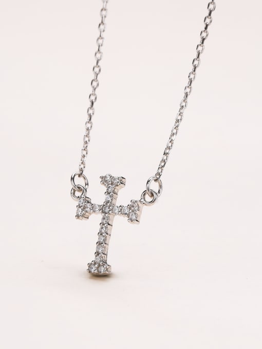 White Fashion Cross Necklace