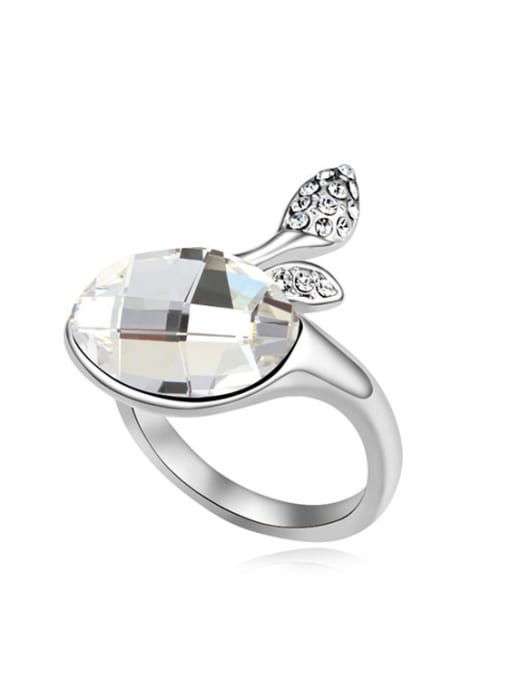QIANZI Simple Oval austrian Crystal-accented Alloy Ring 1