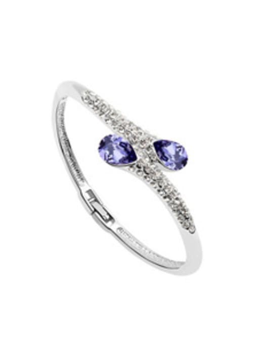 purple Fashion austrian Crystals Alloy Bangle