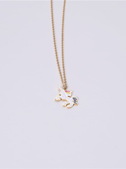 GROSE Titanium With Gold Plated Simplistic Horse Pendant Necklaces 2