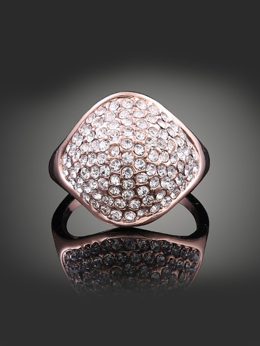 Wei Jia Rose Gold Plated Tiny Rhinestones Alloy Ring 0