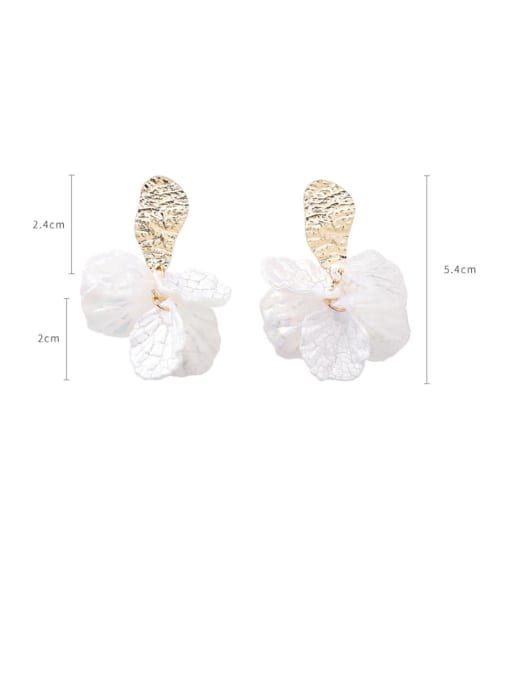 Girlhood Alloy With Imitation Gold Plated Simplistic Colorful sequins Leaf Drop Earrings 1