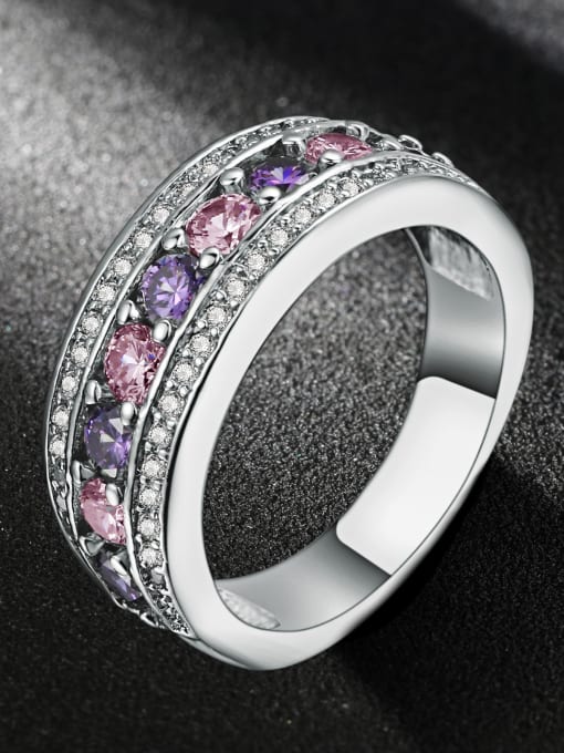 ZK Luxury Western Style AAA Purple Zircons Ring 1