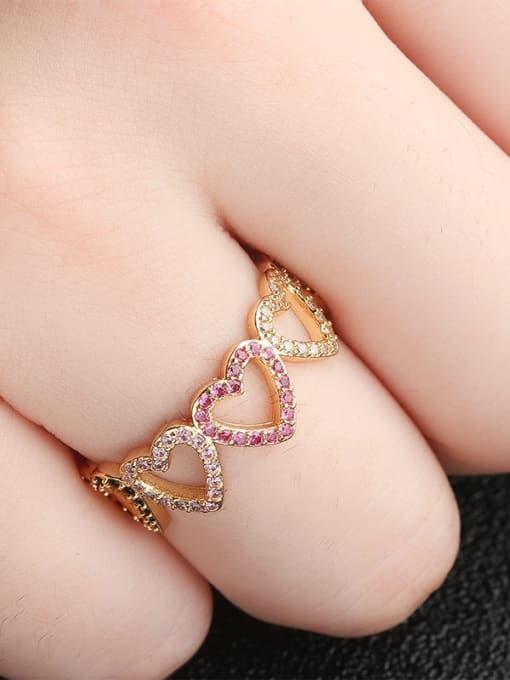 ROSS Copper With  Cubic Zirconia Romantic Heart Rings 3