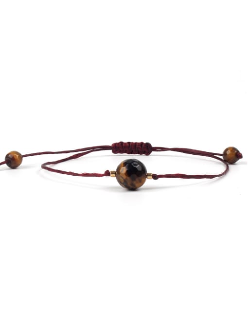 handmade Natural Stones Woven Leather Rope Bracelet 0