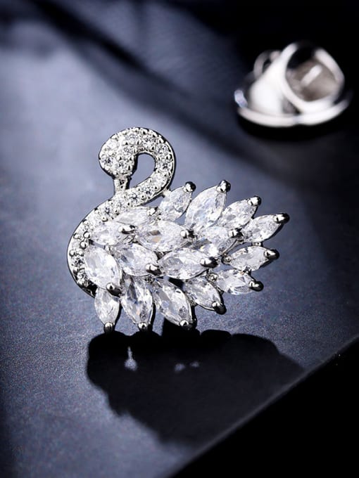 C050 Copper With  Cubic Zirconia Delicate Flower Multi style combination Lapel Pins