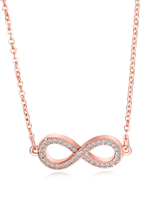 452-Rosegold Pendant Necklace Copper With Rose Gold Plated Simplistic with infinite Necklaces