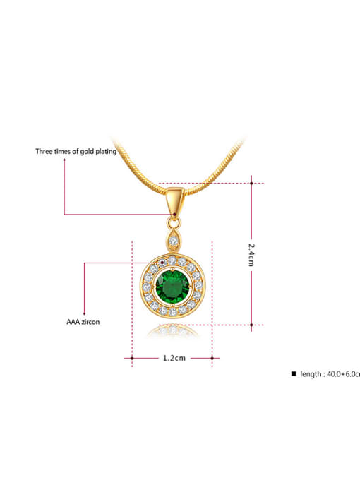 Ronaldo Green 18K Gold Plated AAA Zircon Round Three Pieces Jewelry Set 1