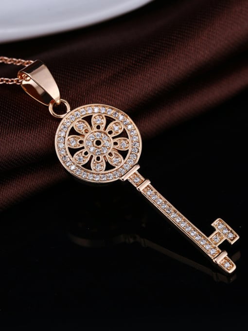gold plated Key Shaped Copper Necklace