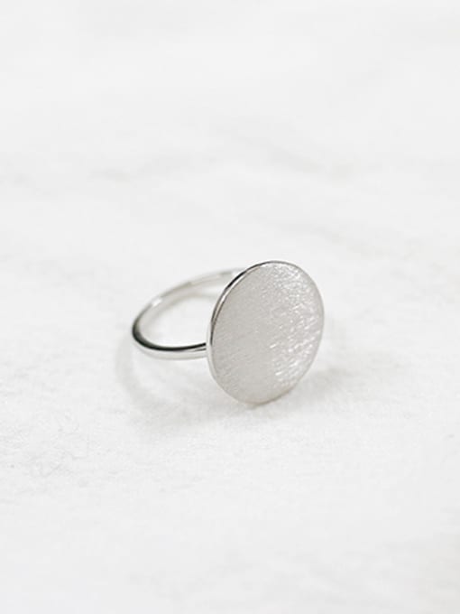 DAKA Simple Round Silver Smooth Ring 2