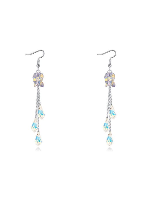 white Fashion Water Drop austrian Crystals Alloy Platinum Plated Earrings