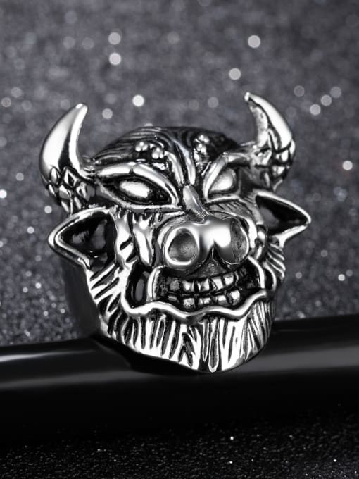 Open Sky Punk style Bull Demon King Titanium Ring 2