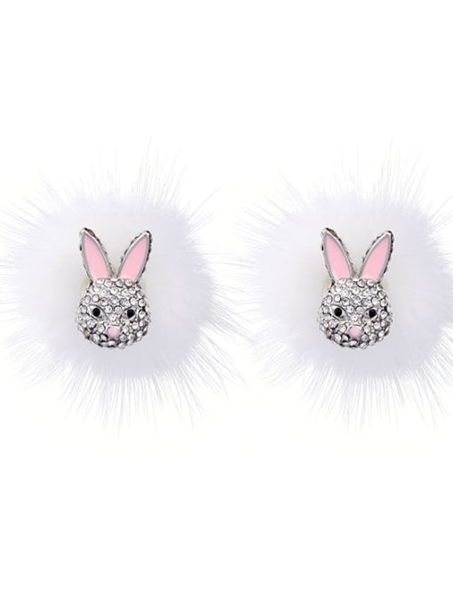 KM Pretty  Pink Rabbit Fashion Stud Earrings 0