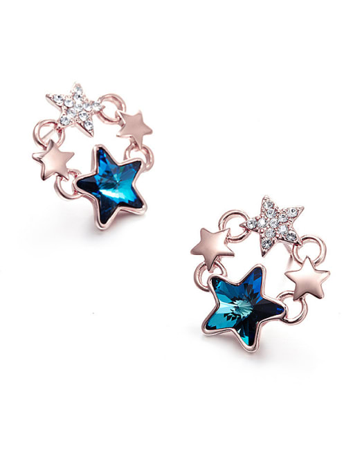 CEIDAI Blue Five-pointed Star Shaped stud Earring 2