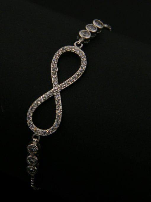 Silvery Exquisite Zircon Stretch Bracelet