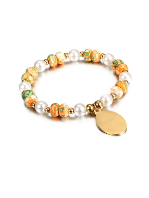 Orange Creative Gold Tree-Shaped Titanium Bracelet