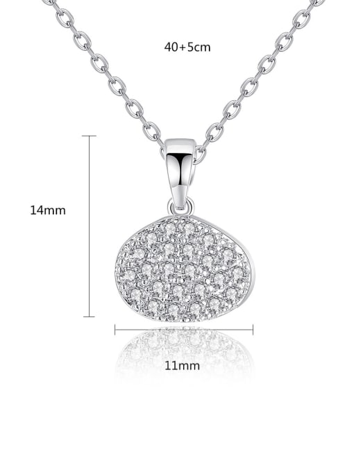 BLING SU Copper With 3A cubic zirconia Simplistic Oval Necklaces 4