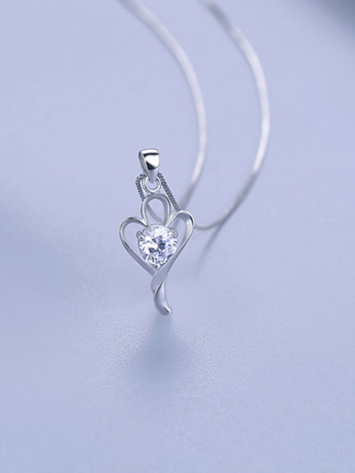 One Silver Fresh Flower Shaped Zircon Pendant 2