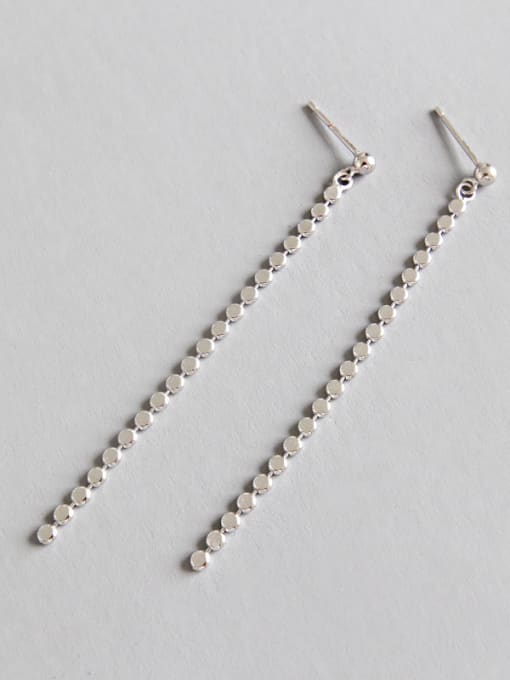 DAKA Sterling Silver simple bead long earrings 0