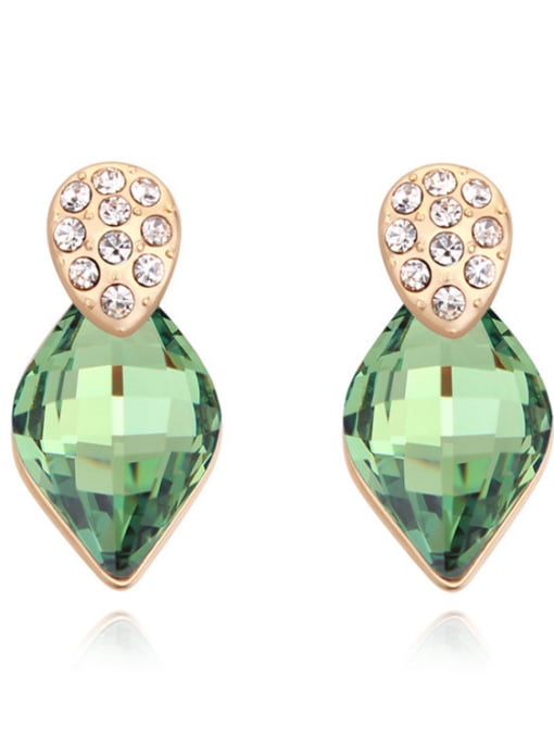 green Fashion Rhombus austrian Crystal Alloy Stud Earrings