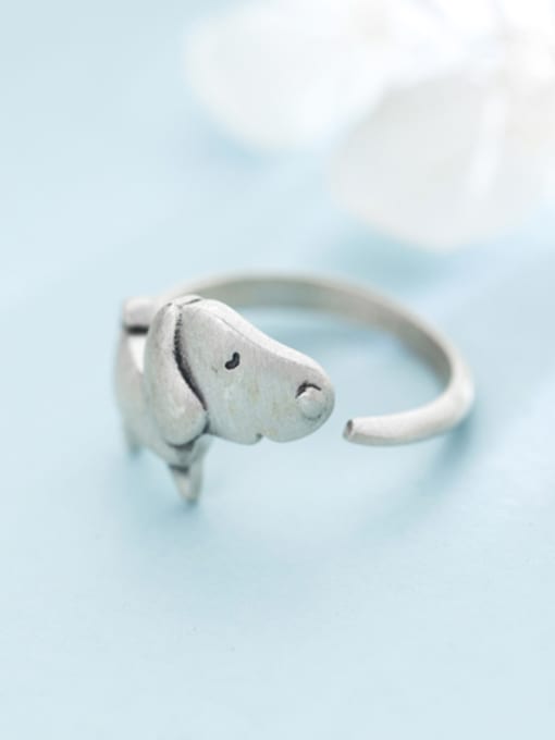 Rosh Lovely Open Design Dog Shaped S925 Silver Ring 0