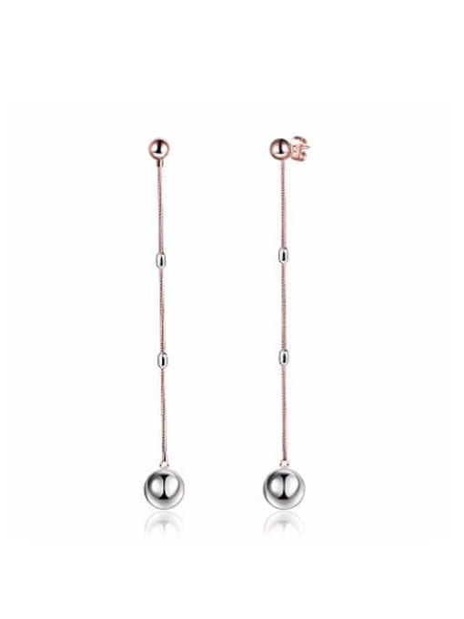 Ronaldo Creative Rose Gold Plated Beads Drop Earrings 0