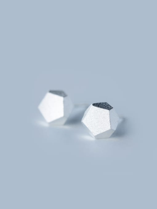 Rosh S925 Silver Simple Geometry polygon stud Earring 0