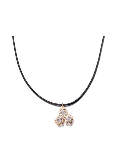 OUXI Women Rose Gold Zircon Necklace 0