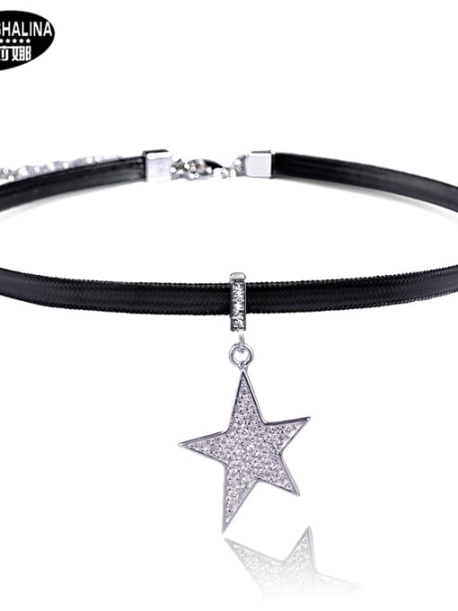 X193 Micro-inlaid Five Stars Stainless Steel With Fashion Animal Necklaces