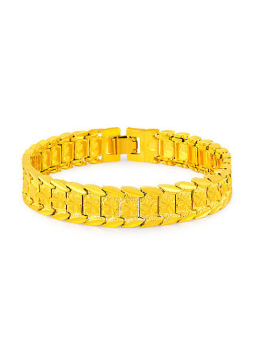 Yi Heng Da Exaggerated 24K Gold Plated Geometric Design Bracelet 0