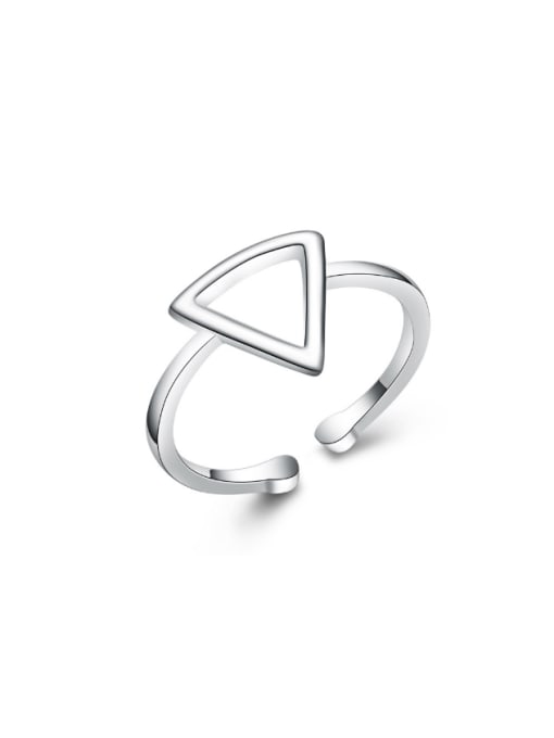 kwan Simple Style Creative Single Line Triangle Ring 0
