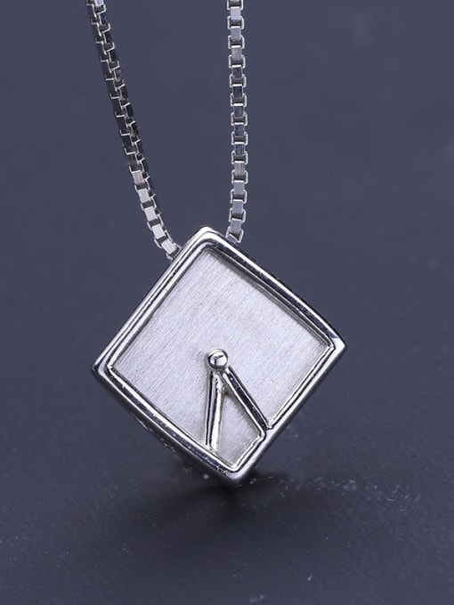 One Silver S925 Silver Square Pendant 2