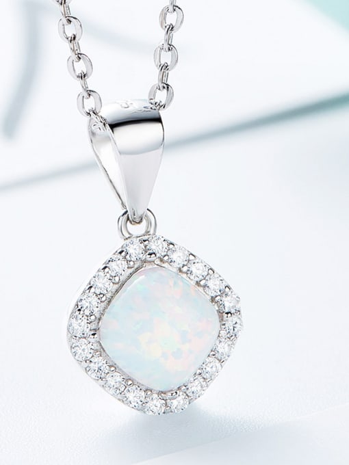 CEIDAI Fashion Opal stone Cubic Zirconias 925 Silver Pendant 3