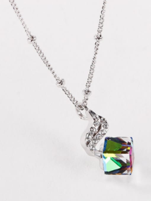 OUXI Simple Cubic Crystal Rhinestones Necklace 1