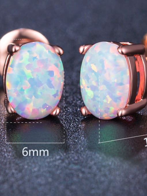 Rose Gold Simple Style Classical Oval Shaped Stud Earrings