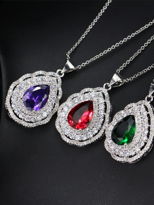 L.WIN Luxury Color Zircon Three Pieces Jewelry Set 3