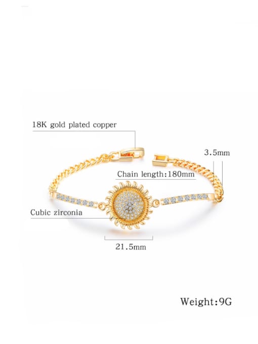 Open Sky Copper With 18k Gold Plated Delicate helianthus Bracelets 2